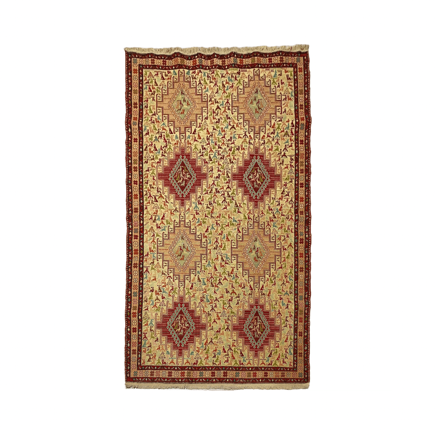 Small Animal Design Silk Rug Soumak - Kilim Art Gallery