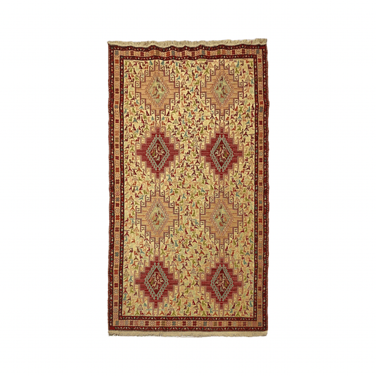Small Animal Design Silk Rug Soumak - Kilim Art Gallery
