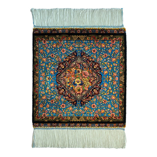 Small Blue Silk Carpet - Kilim Art Gallery