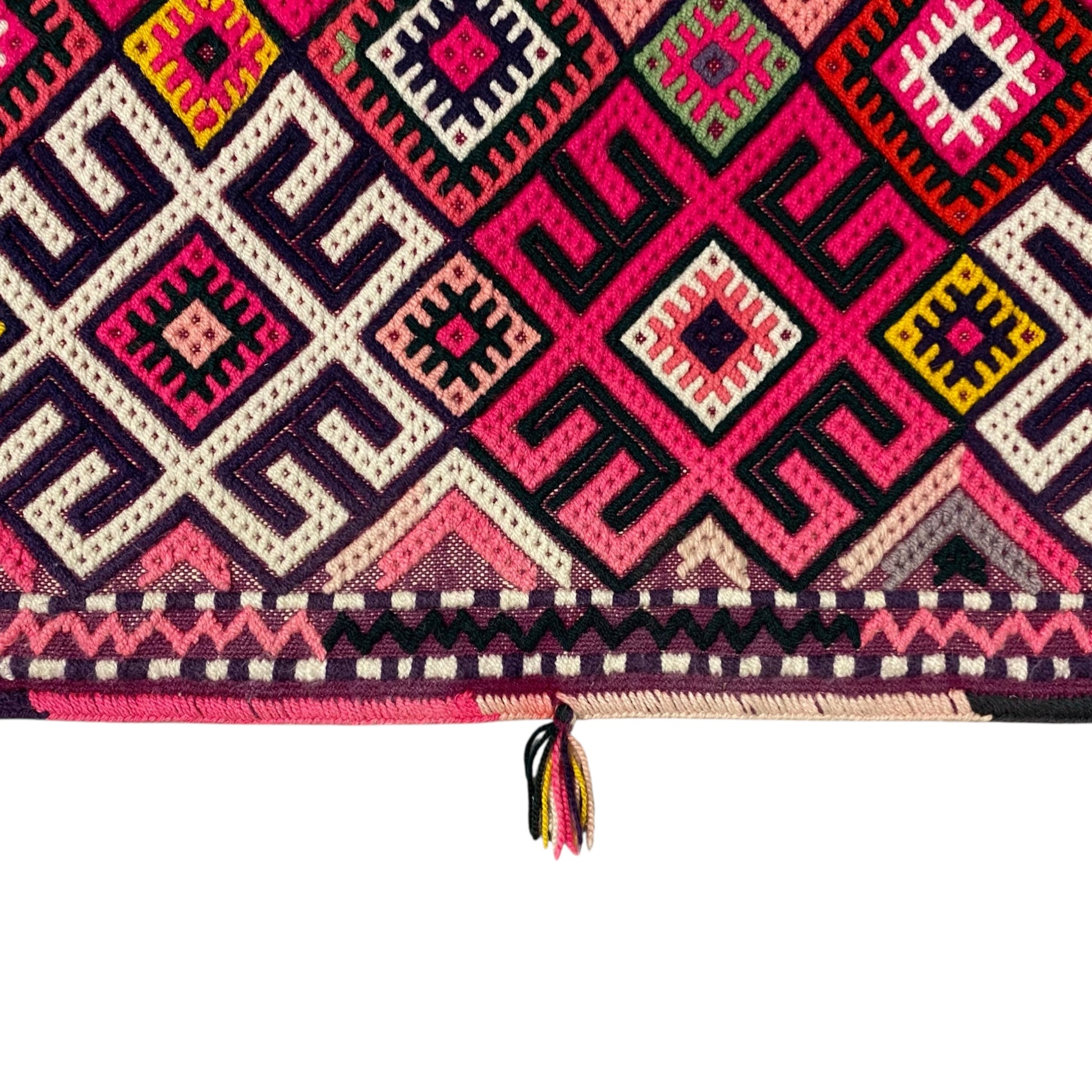 Small Boho Pink Cicim Kilim Rug - Kilim Art Gallery