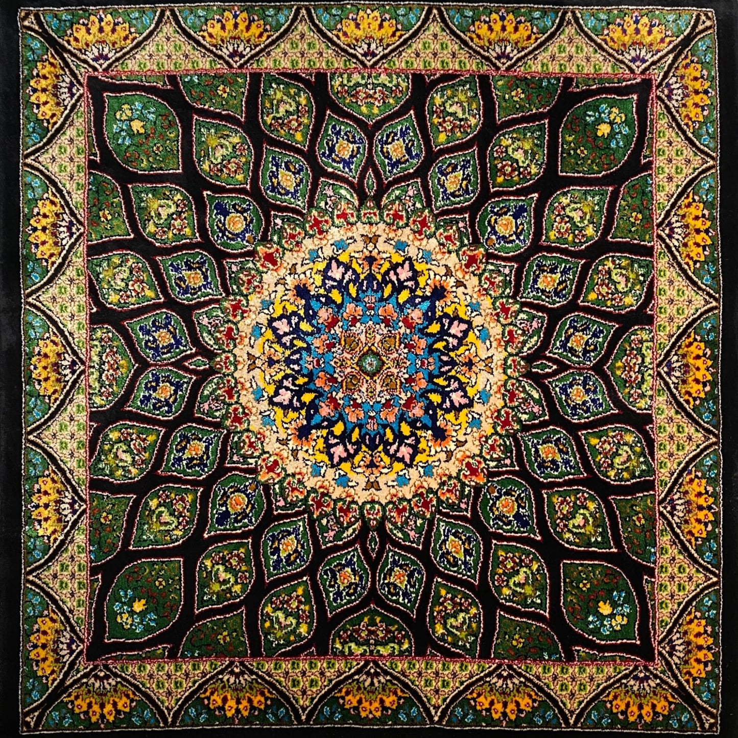 Small Dome Design Modal Silk Rug - Kilim Art Gallery