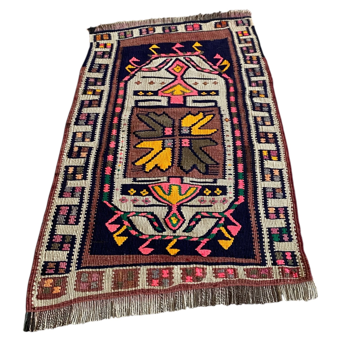 Small Herki Kurdish Kilim Rug - Kilim Art Gallery