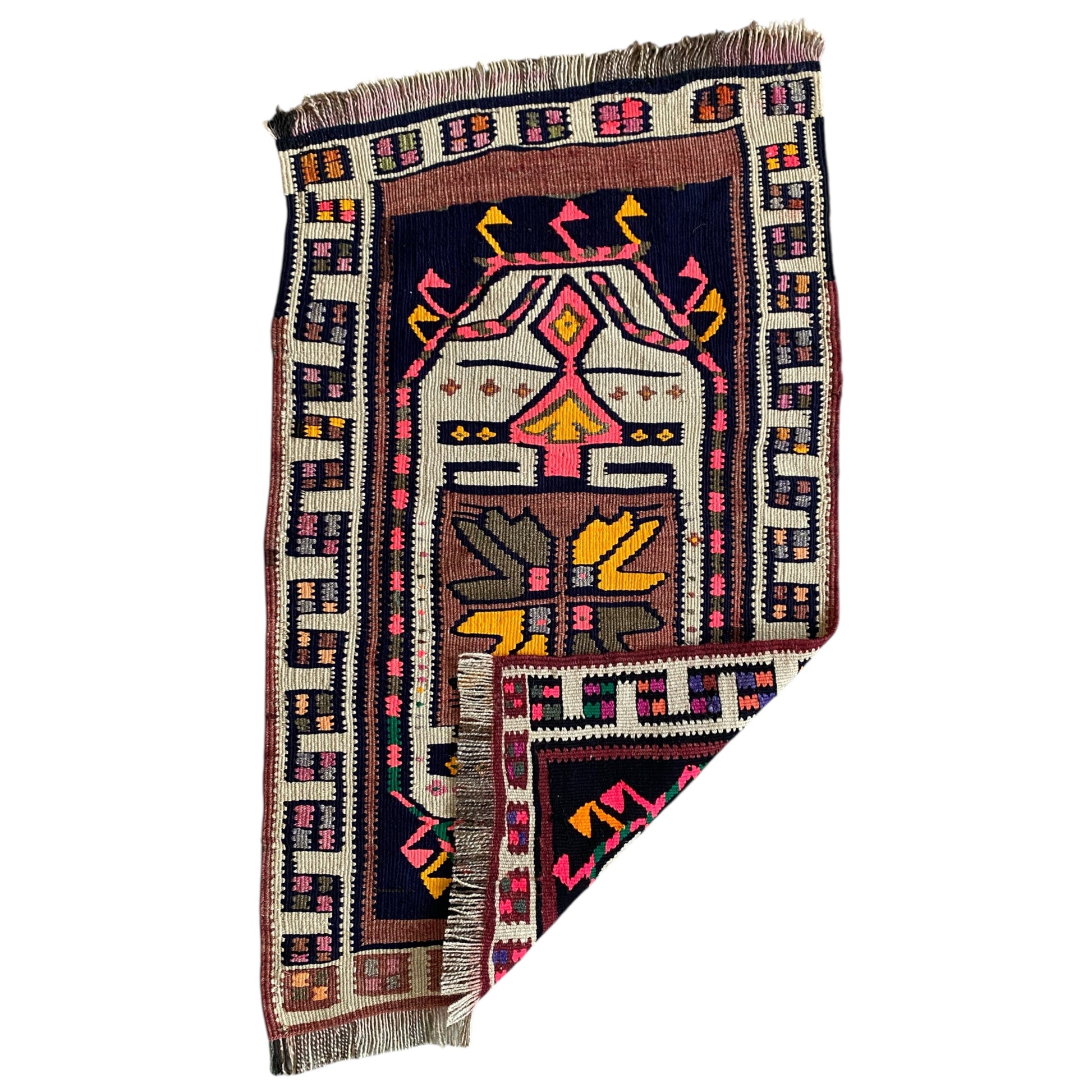 Small Herki Kurdish Kilim Rug - Kilim Art Gallery