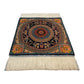 Small Navy Blue Modal Silk Carpet Rug - Kilim Art Gallery