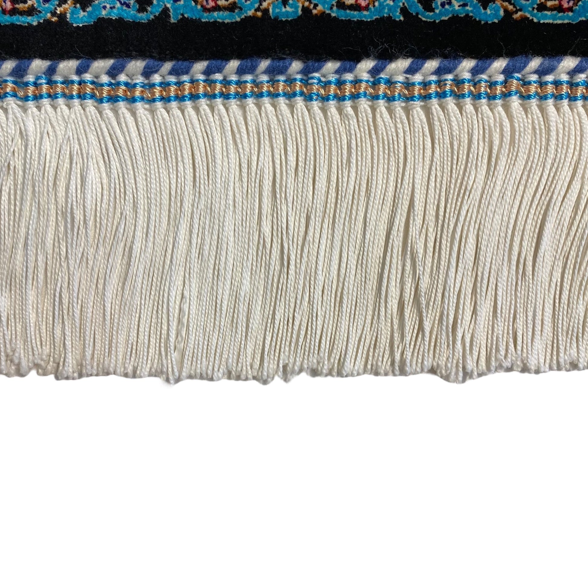 Small Navy Blue Modal Silk Carpet Rug - Kilim Art Gallery