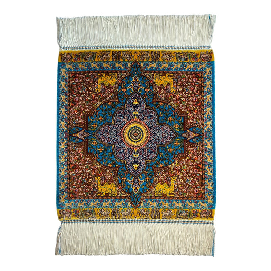 Small Square Modal Silk Rug - Kilim Art Gallery
