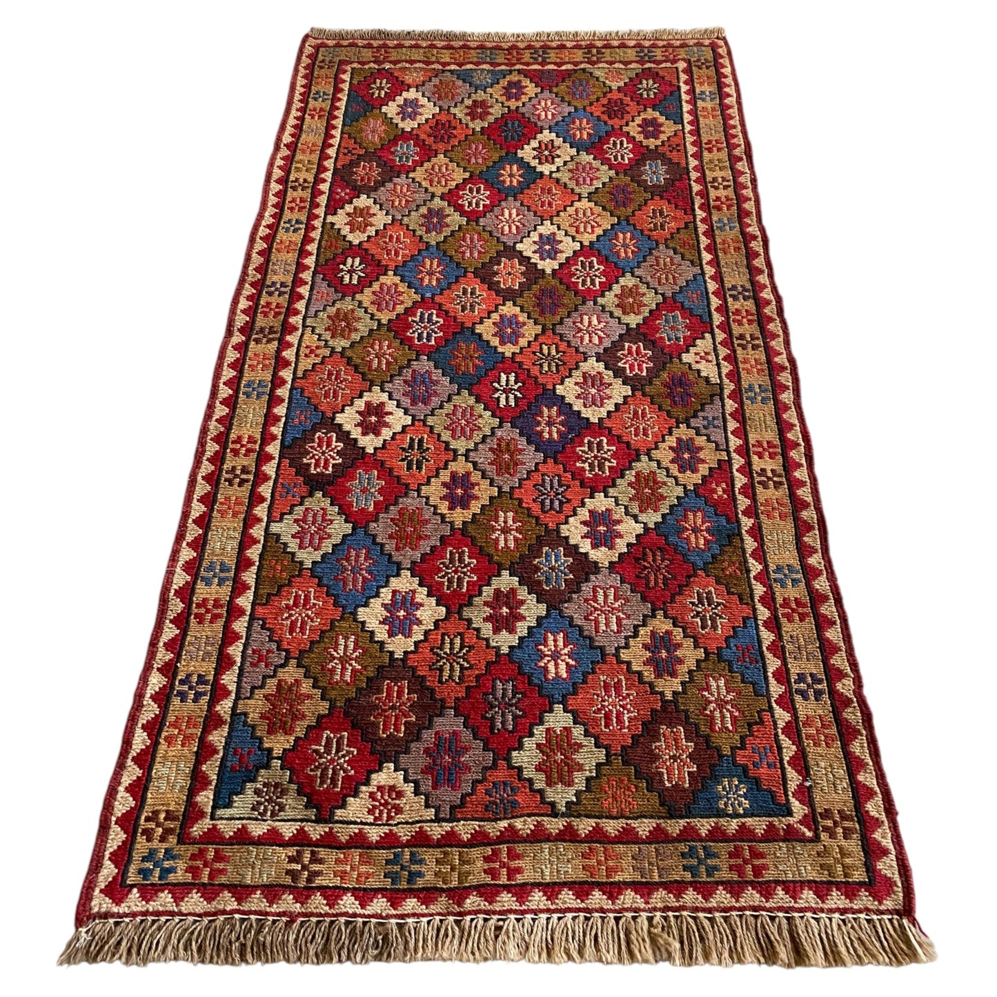 Small Tribal Caucasian Soumak Rug - Kilim Art Gallery