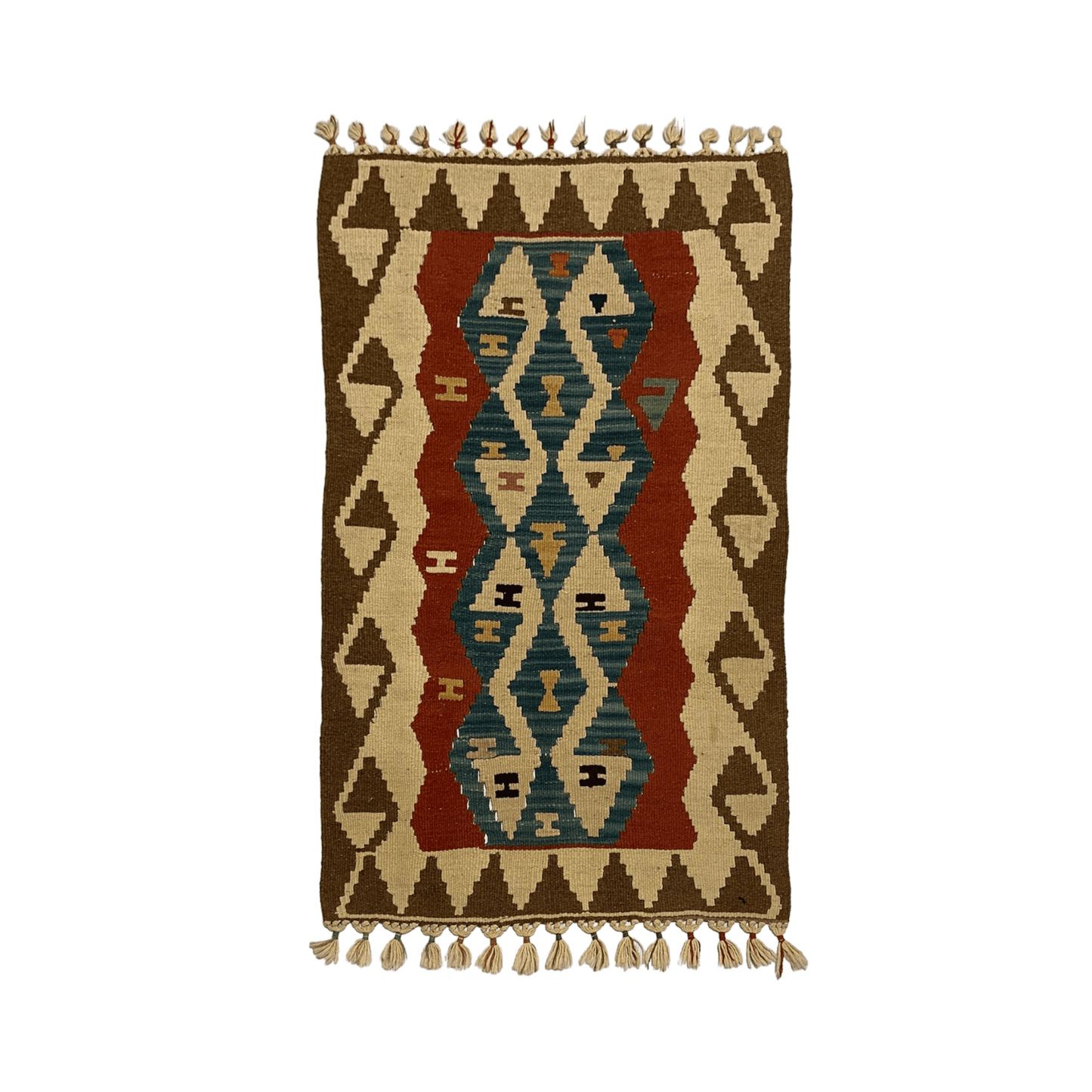 Small Turkish Kayseri Wool Kelim Rug - Kilim Art Gallery