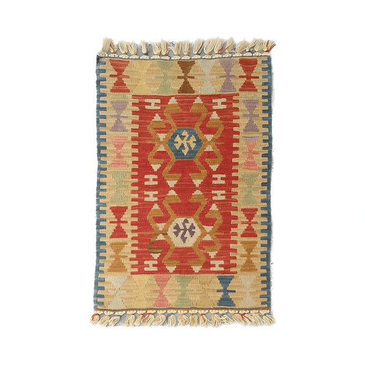 Small Wool Nomadic Kelim Rug - Kilim Art Gallery