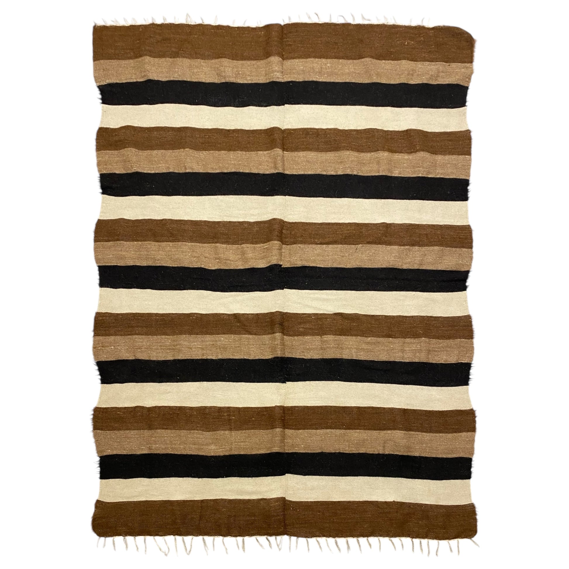 Striped Design Large Siirt Blanket Kilim Rug - Kilim Art Gallery