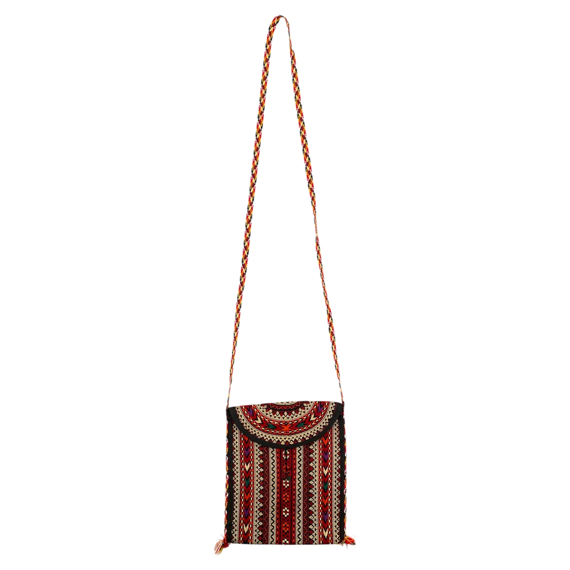 Striped Embroidered Turkoman Pouch Purse Case - Kilim Art Gallery
