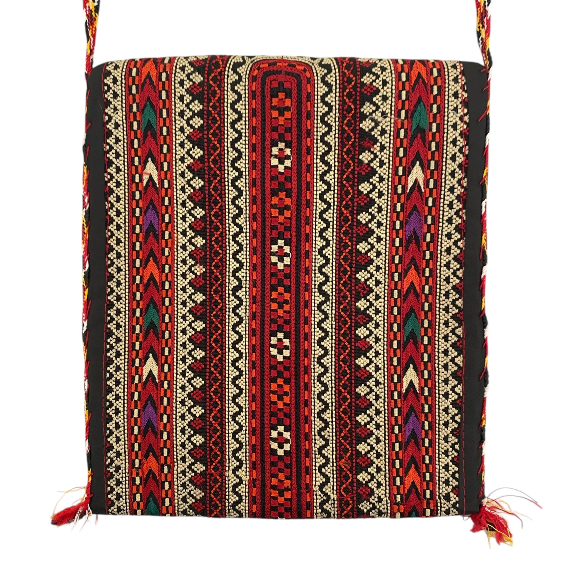 Striped Embroidered Turkoman Pouch Purse Case - Kilim Art Gallery