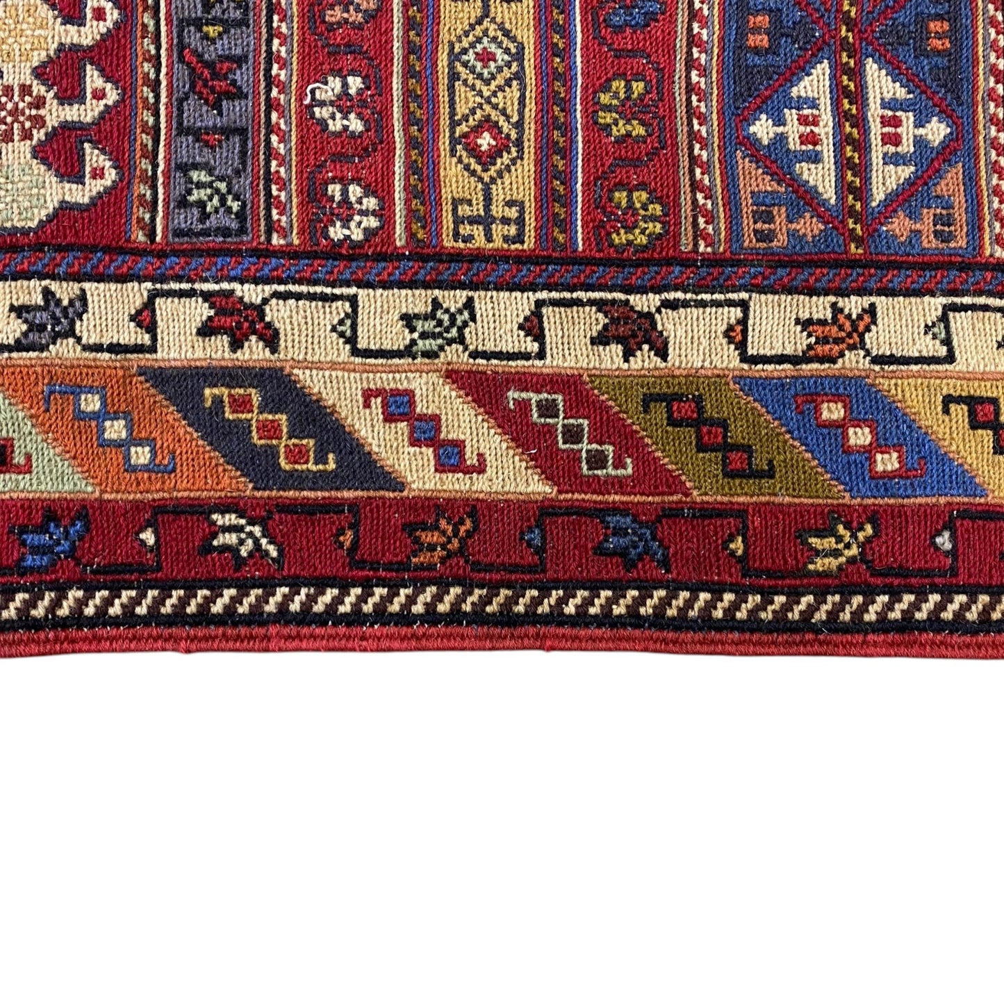 Striped Geometric Design Soumak Rug - Kilim Art Gallery