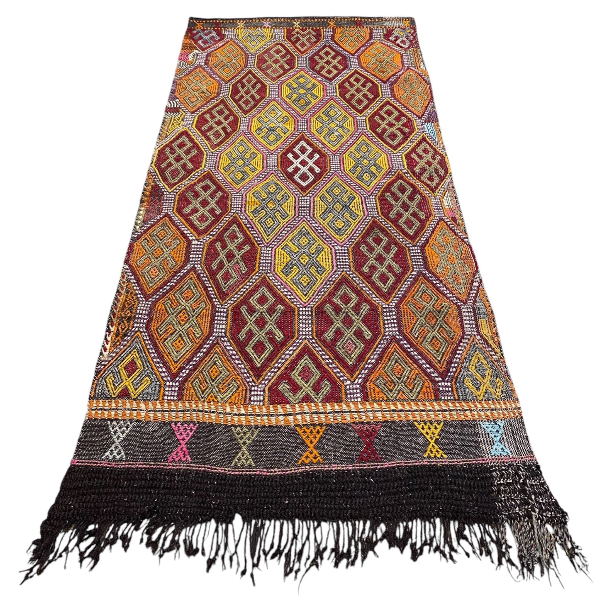 Taurus Mountains Nomadic Cicim Kilim Rug - Kilim Art Gallery