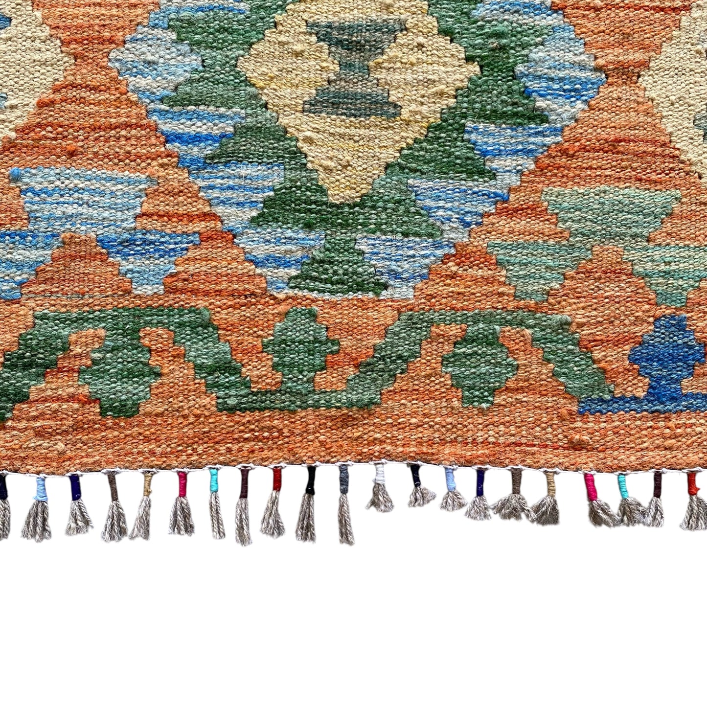 Terracotta / Orange Color Kelim Rug - Kilim Art Gallery