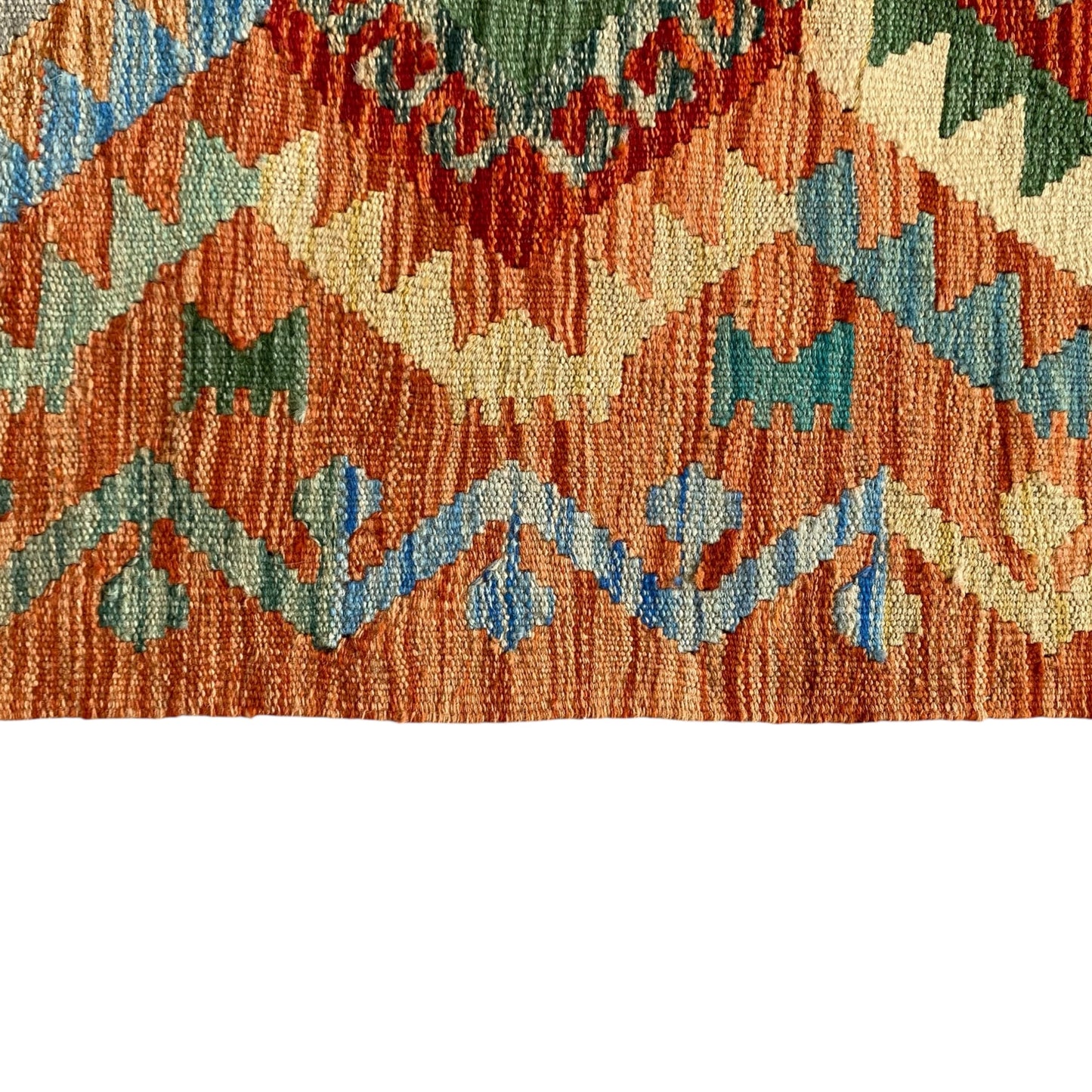 Terracotta / Orange Color Kelim Rug - Kilim Art Gallery