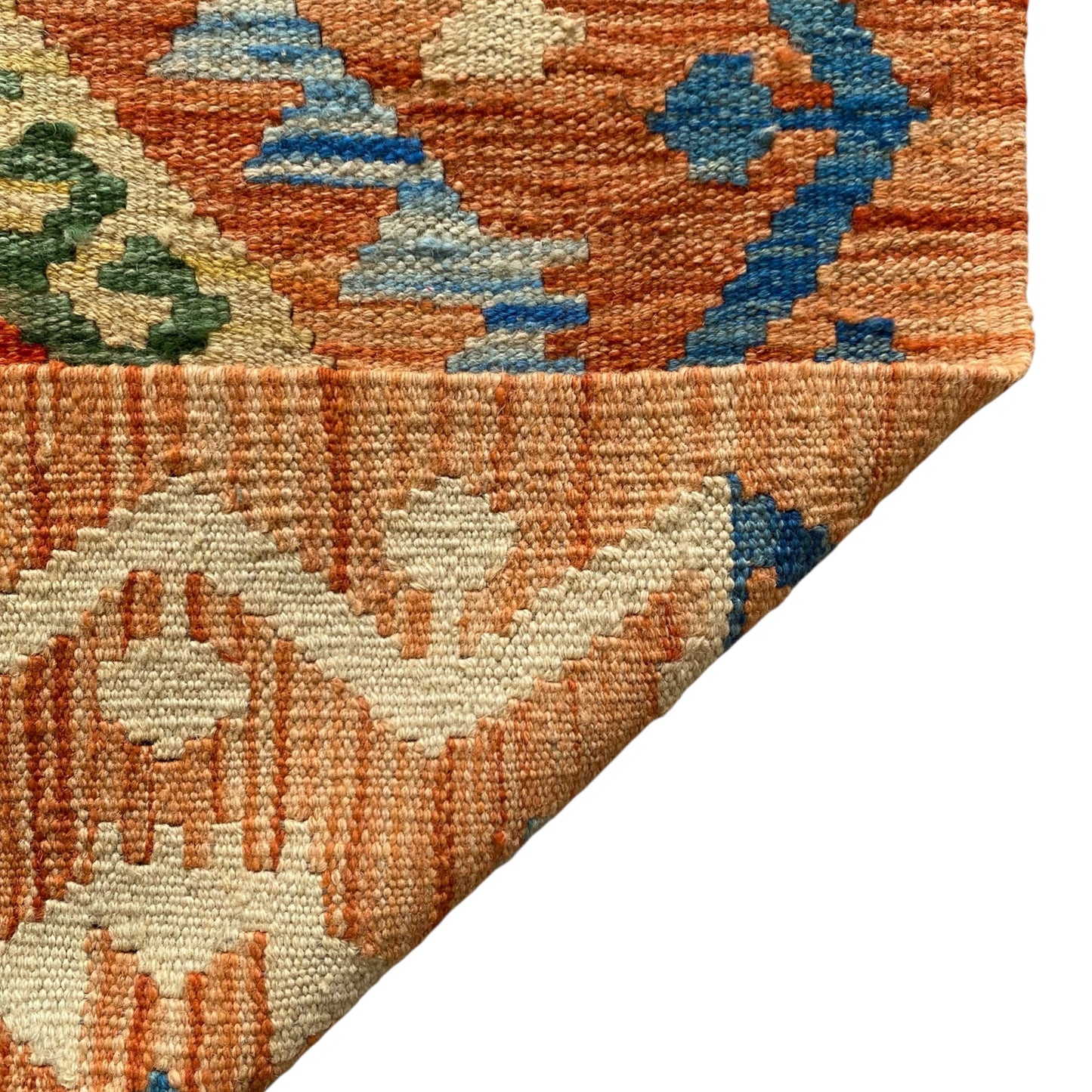 Terracotta / Orange Color Kelim Rug - Kilim Art Gallery