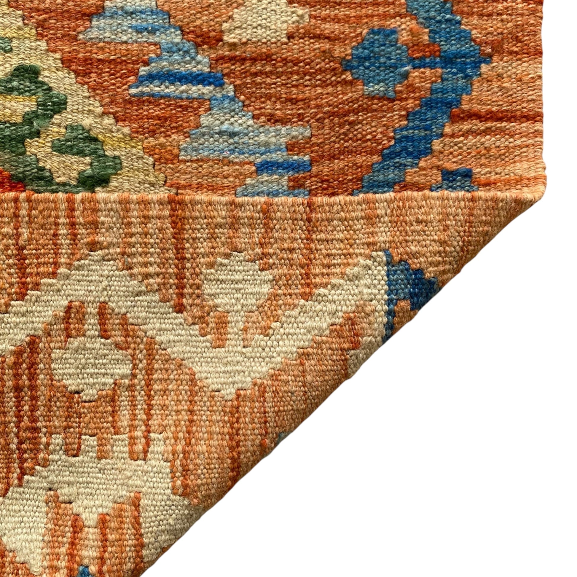 Terracotta / Orange Color Kelim Rug - Kilim Art Gallery