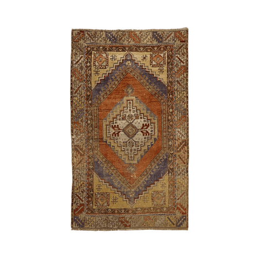 Terracotta Vintage Turkish Oushak Carpet Rug - Kilim Art Gallery