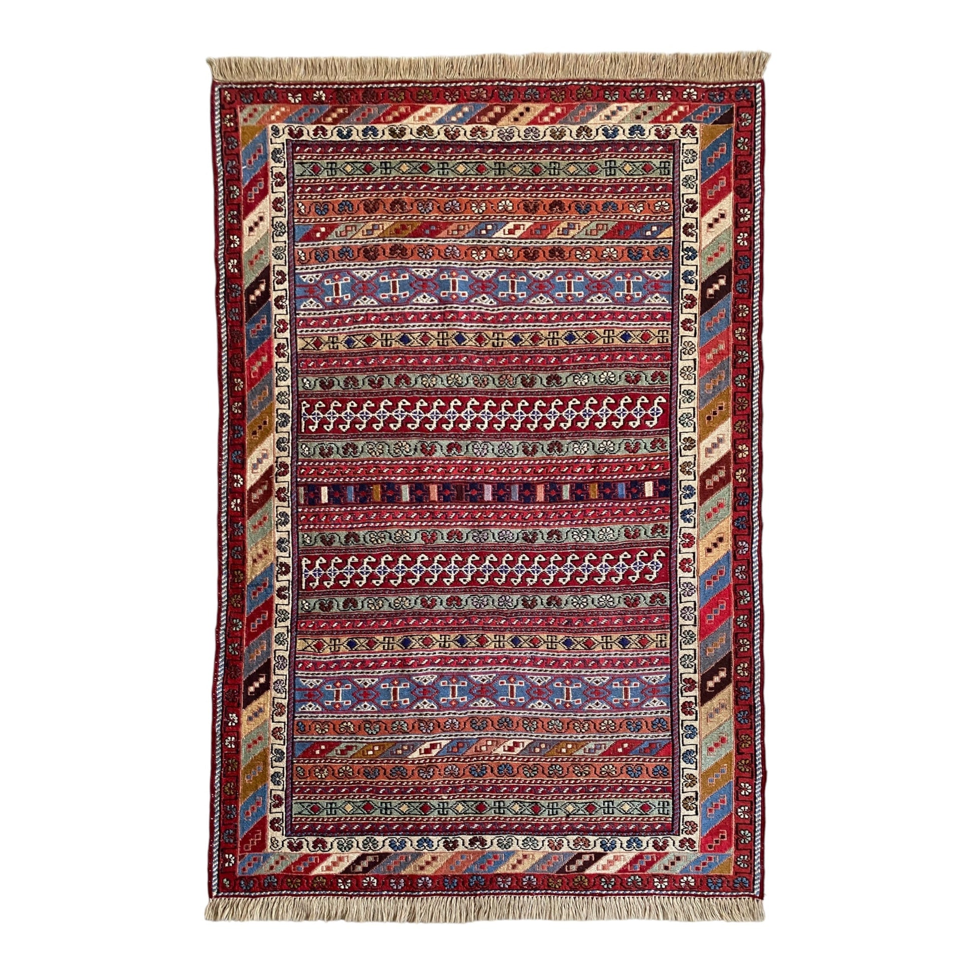 Tribal Rah Rah Soumak Rug - Kilim Art Gallery