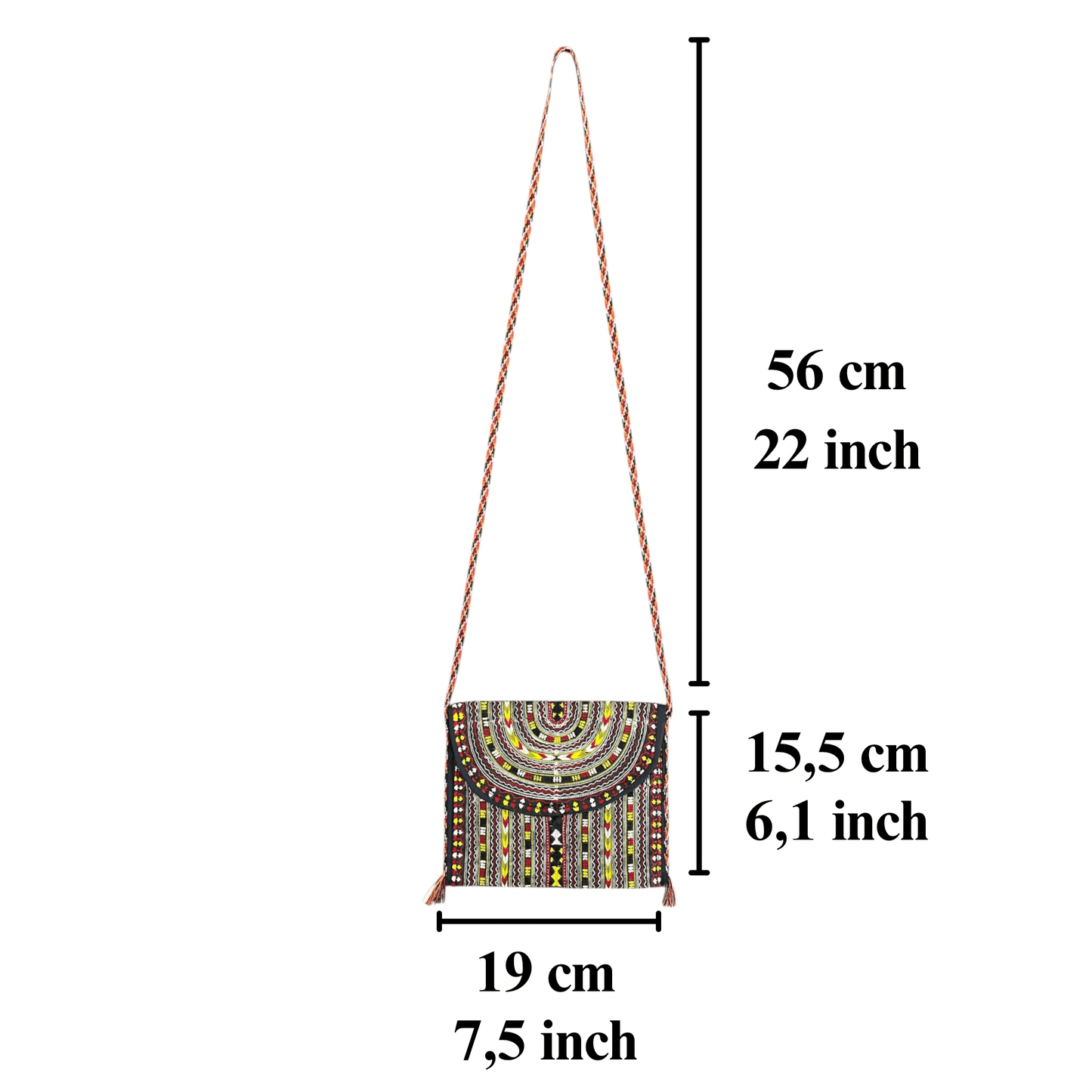 Tribal Turkmen Crossbody Small Sling Bag / Pouch - Kilim Art Gallery