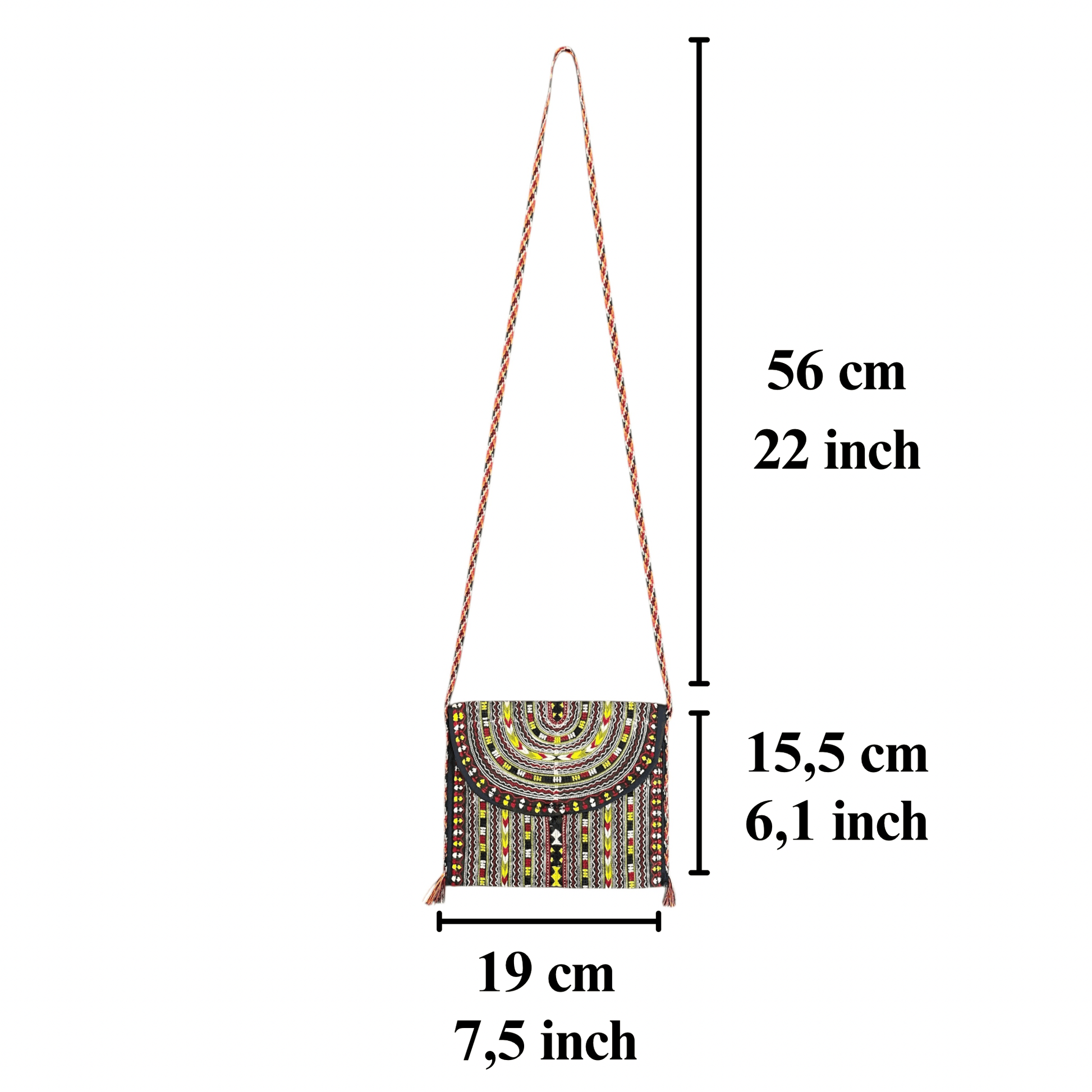 Tribal Turkmen Crossbody Small Sling Bag / Pouch - Kilim Art Gallery