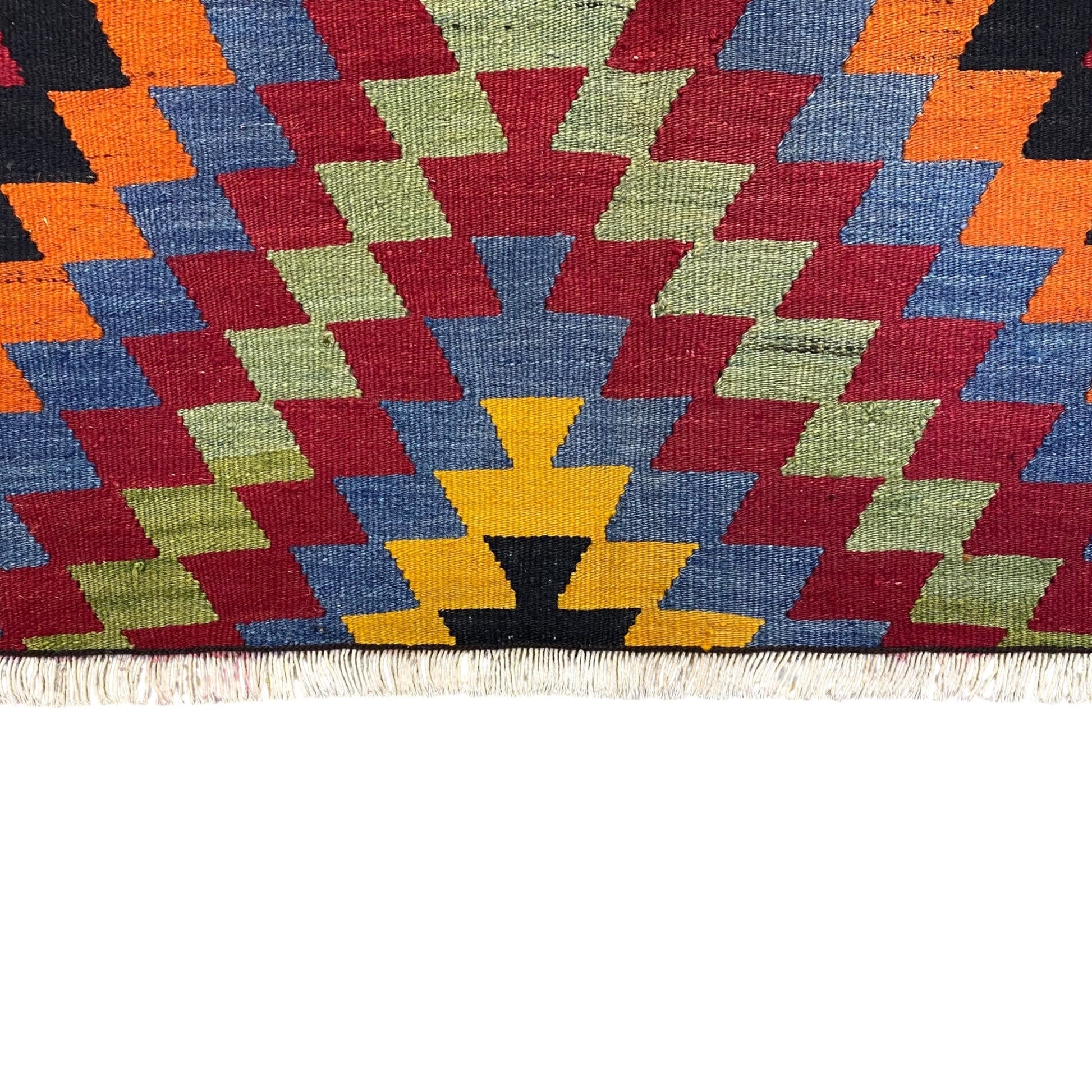 Turkish Afyon Dinar Eye Dazzler Area Kilim Rug - Kilim Art Gallery