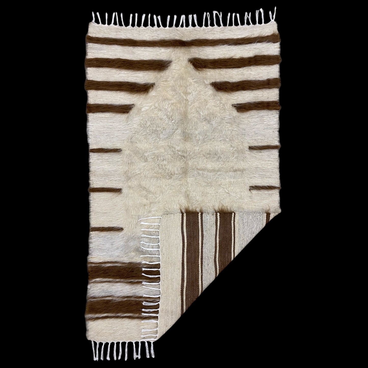 Turkish Angora lint made Mohair Siirt Blanket Prayer Kilim Rug - Kilim Art Gallery