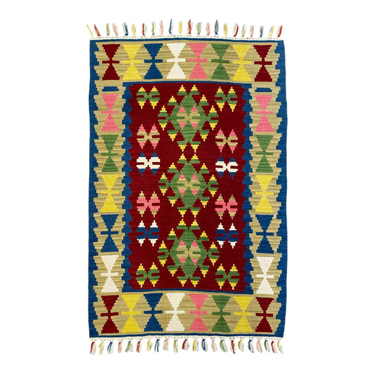 Turkish Kayseri Wool Kilim Rug - Kilim Art Gallery