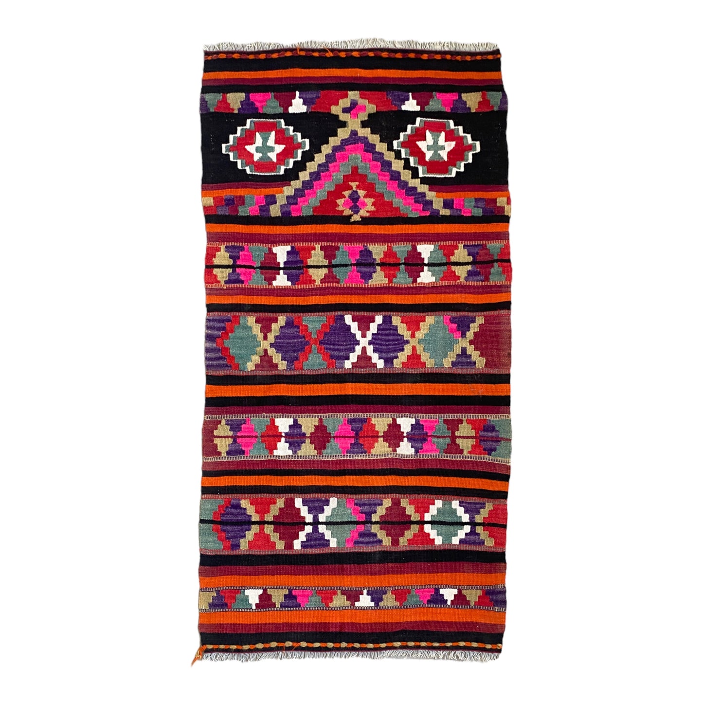 Turkish Malatya Pütürge Pink Boho Kelim / Kilim Rug - Kilim Art Gallery