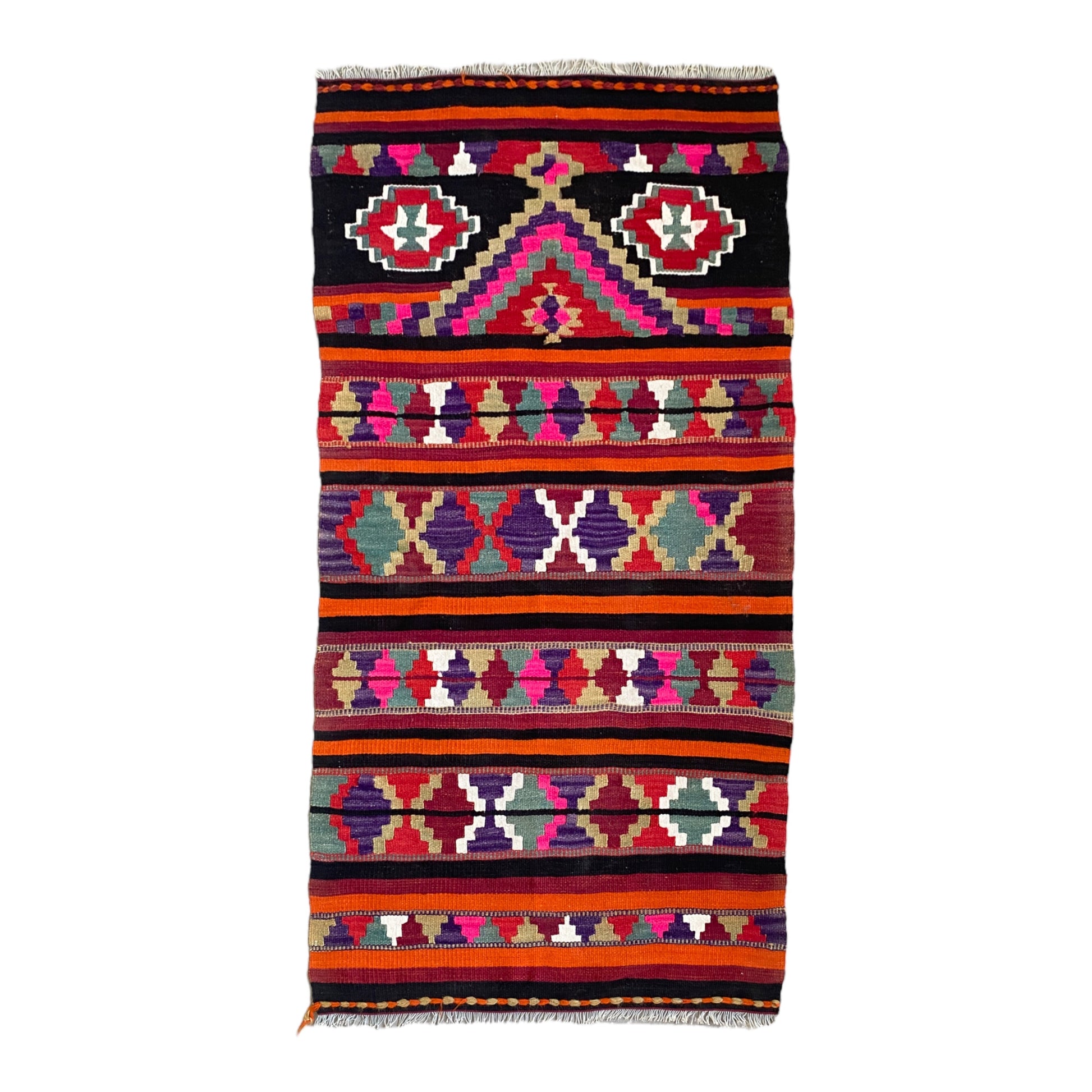 Turkish Malatya Pütürge Pink Boho Kelim / Kilim Rug - Kilim Art Gallery