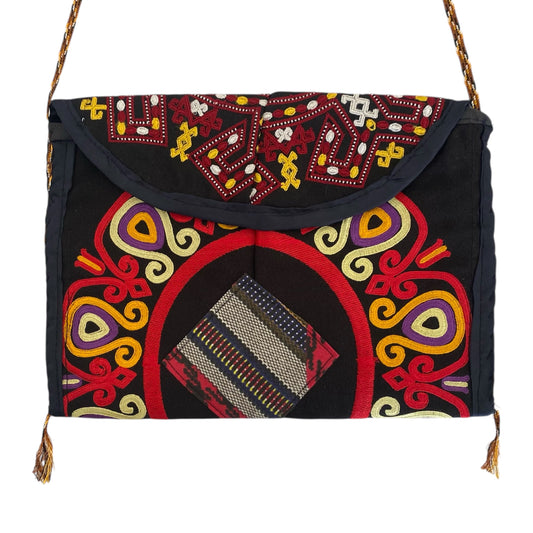 Turkmen Embroidered Boho Small Bag Case Pouch Purse - Kilim Art Gallery