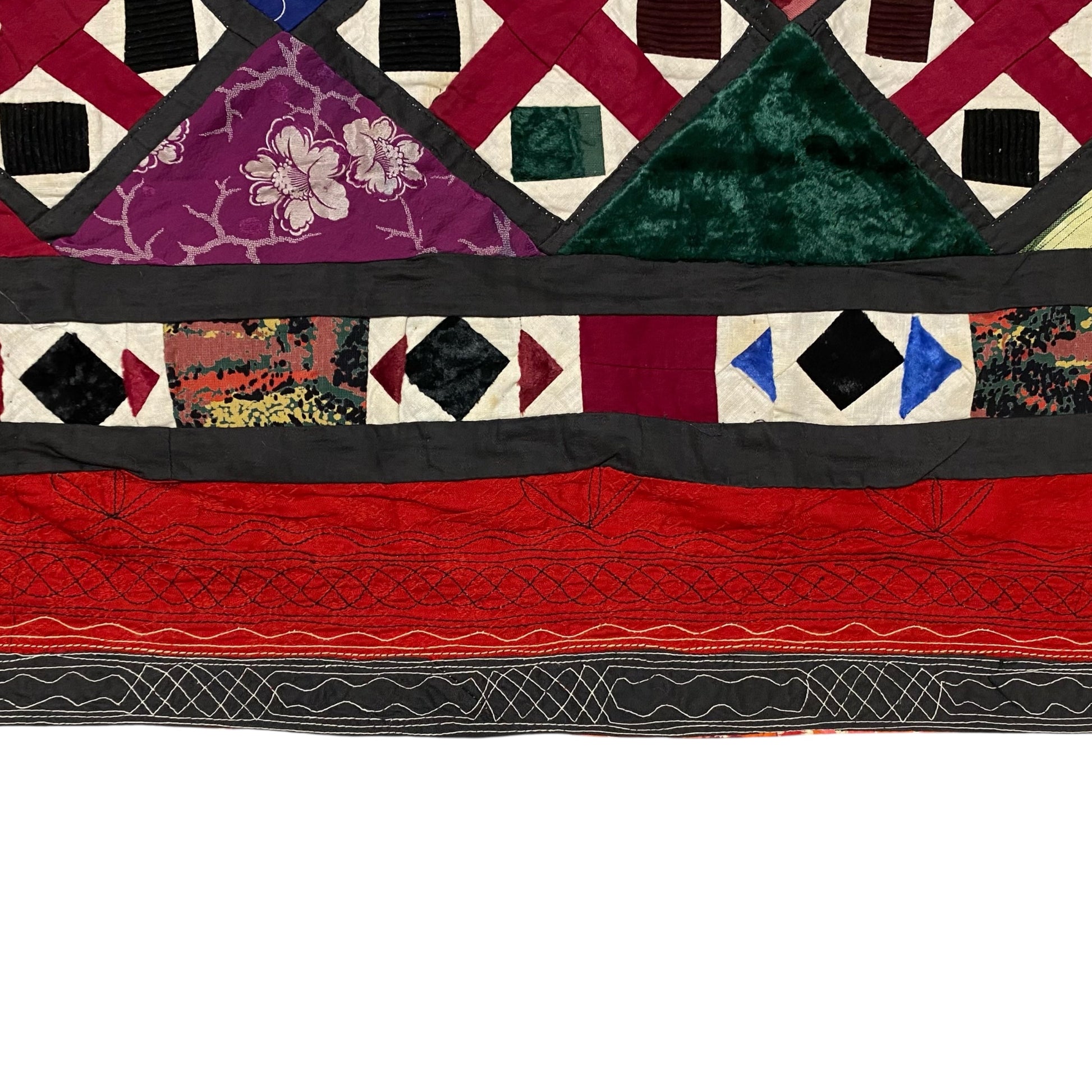 Turkmen Plain Weave / Twill Weave Patchwork Wall Hanging - Kilim Art Gallery