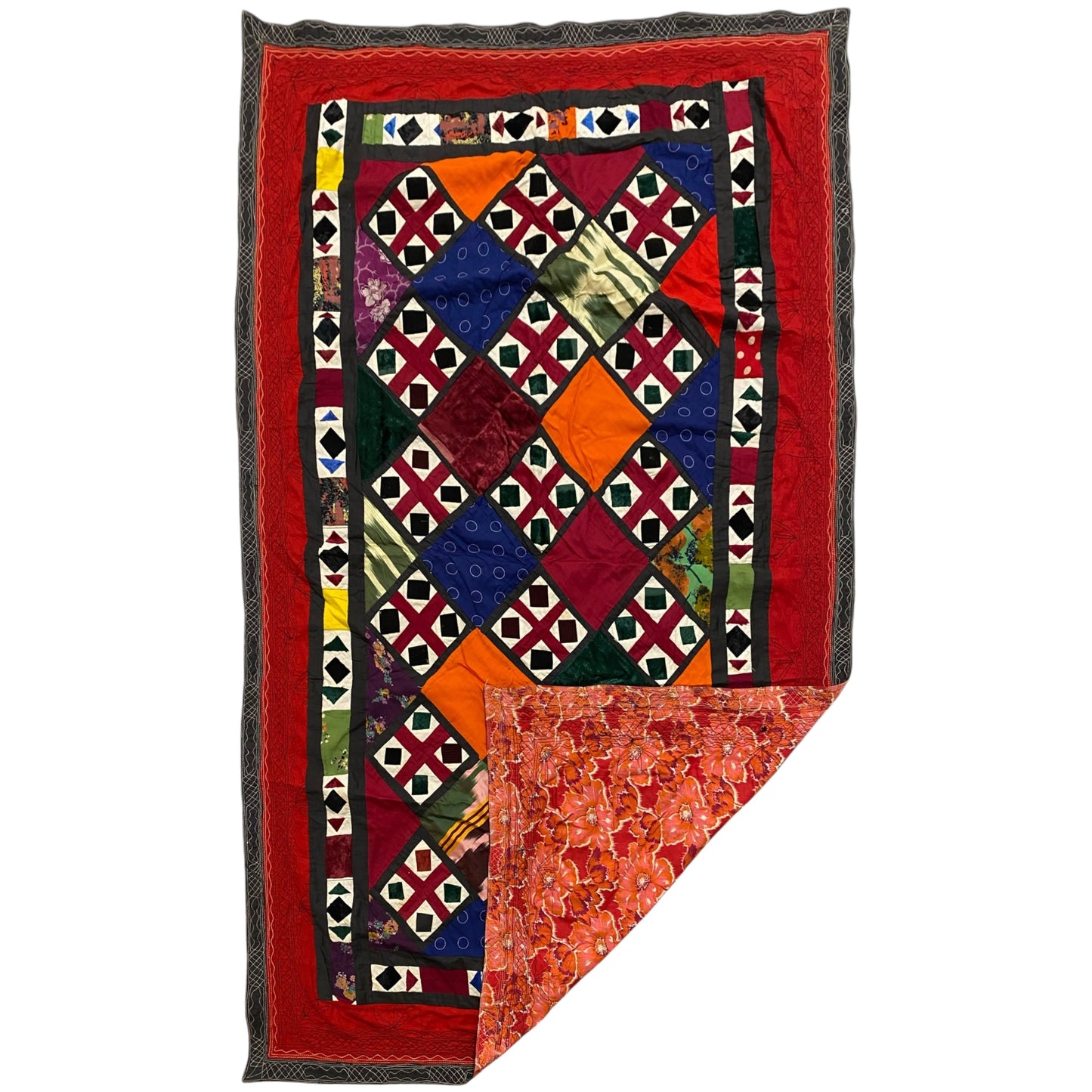 Turkmen Plain Weave / Twill Weave Patchwork Wall Hanging - Kilim Art Gallery