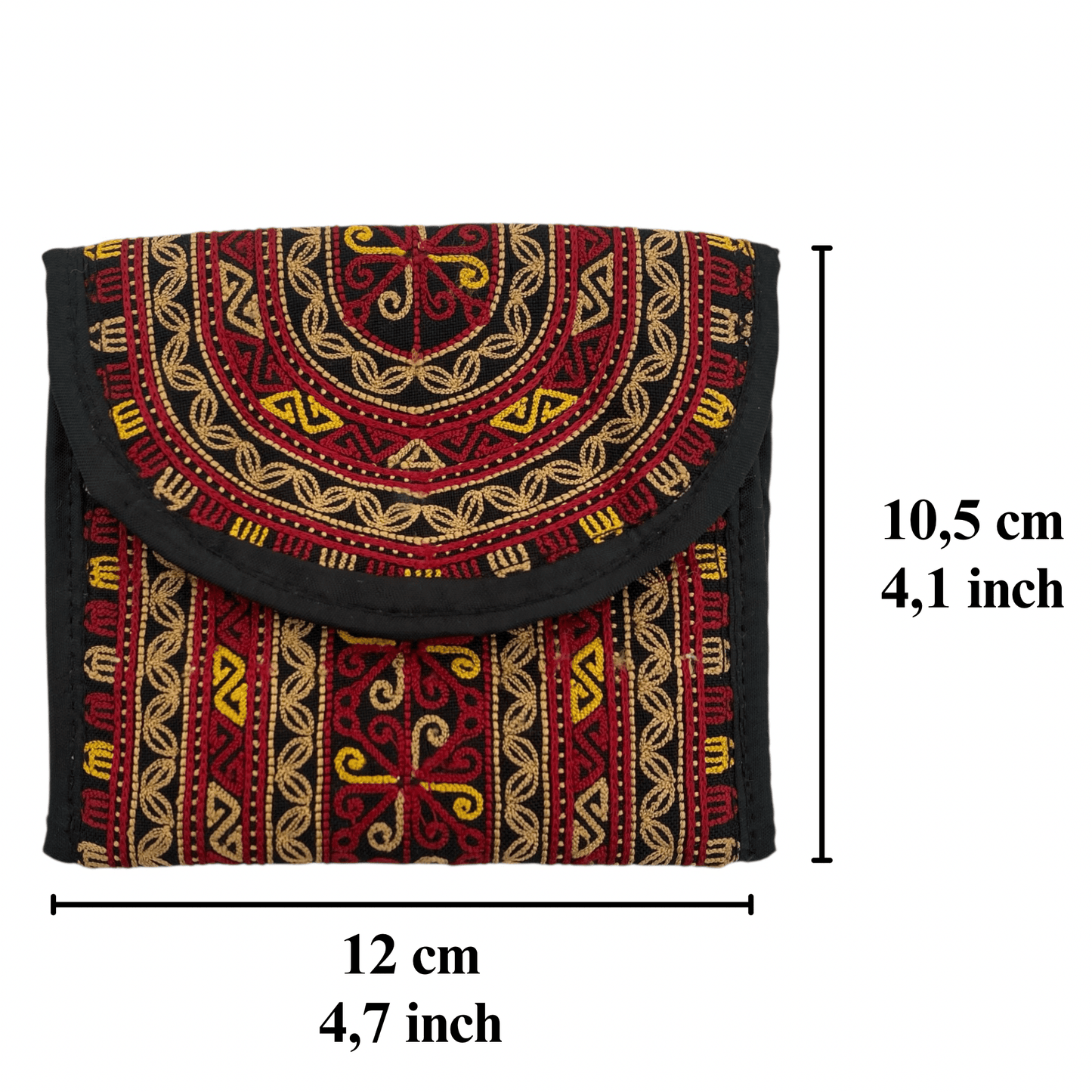 Turkmen Tekke Embroidered Boho Pouch Purse - Kilim Art Gallery