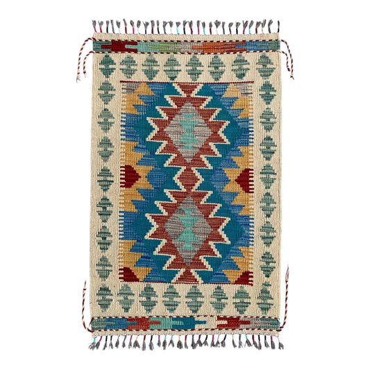 Turqoise Blue Kilim Doormat Bath Mat Rug - Kilim Art Gallery