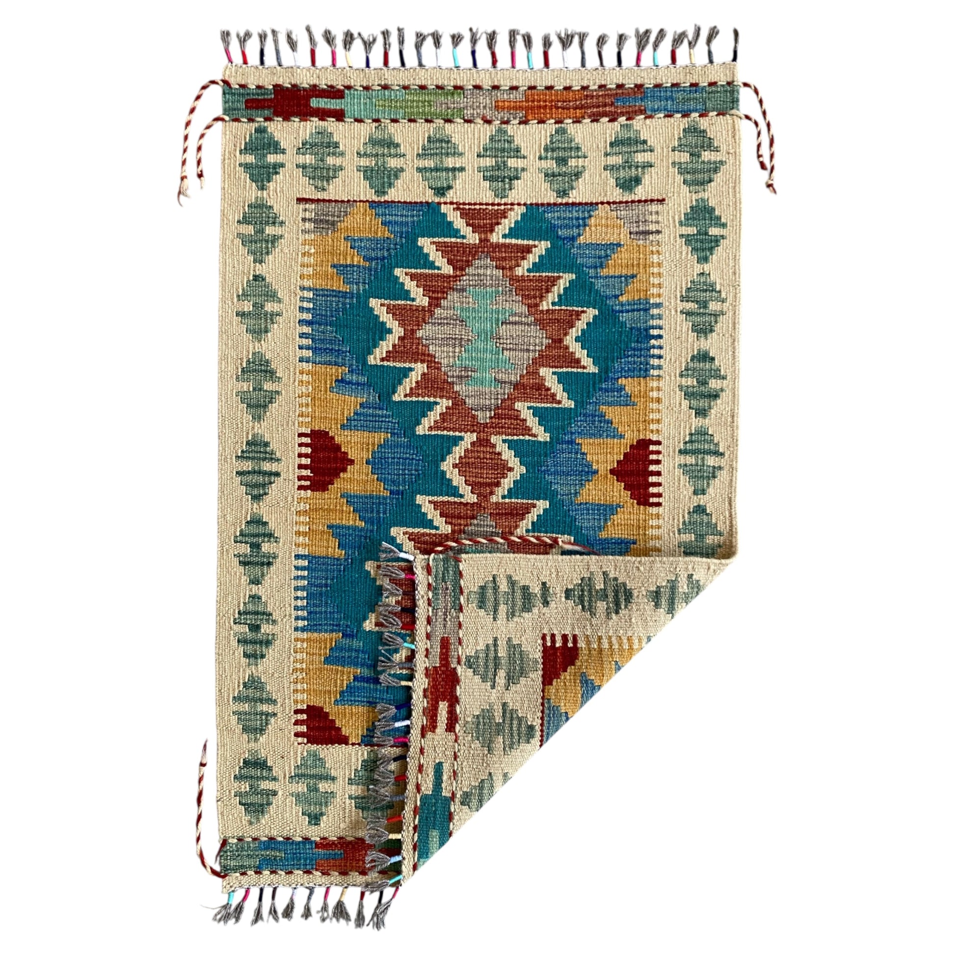 Turqoise Blue Kilim Doormat Bath Mat Rug - Kilim Art Gallery