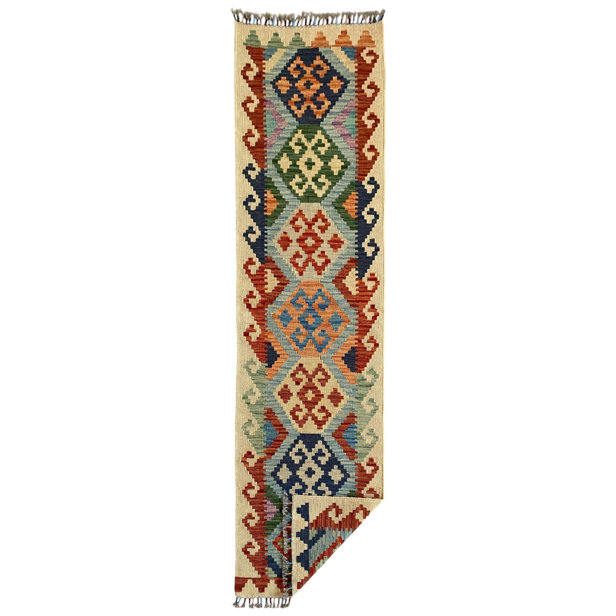 Turquoise Blue Kilim Runner Rug - Kilim Art Gallery
