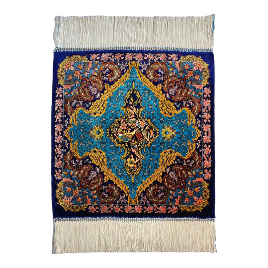 Turquoise Blue Silk Carpet Rug - Kilim Art Gallery
