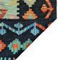 Turquoise Blue Terracotta Black White Area Kilim Rug - Kilim Art Gallery