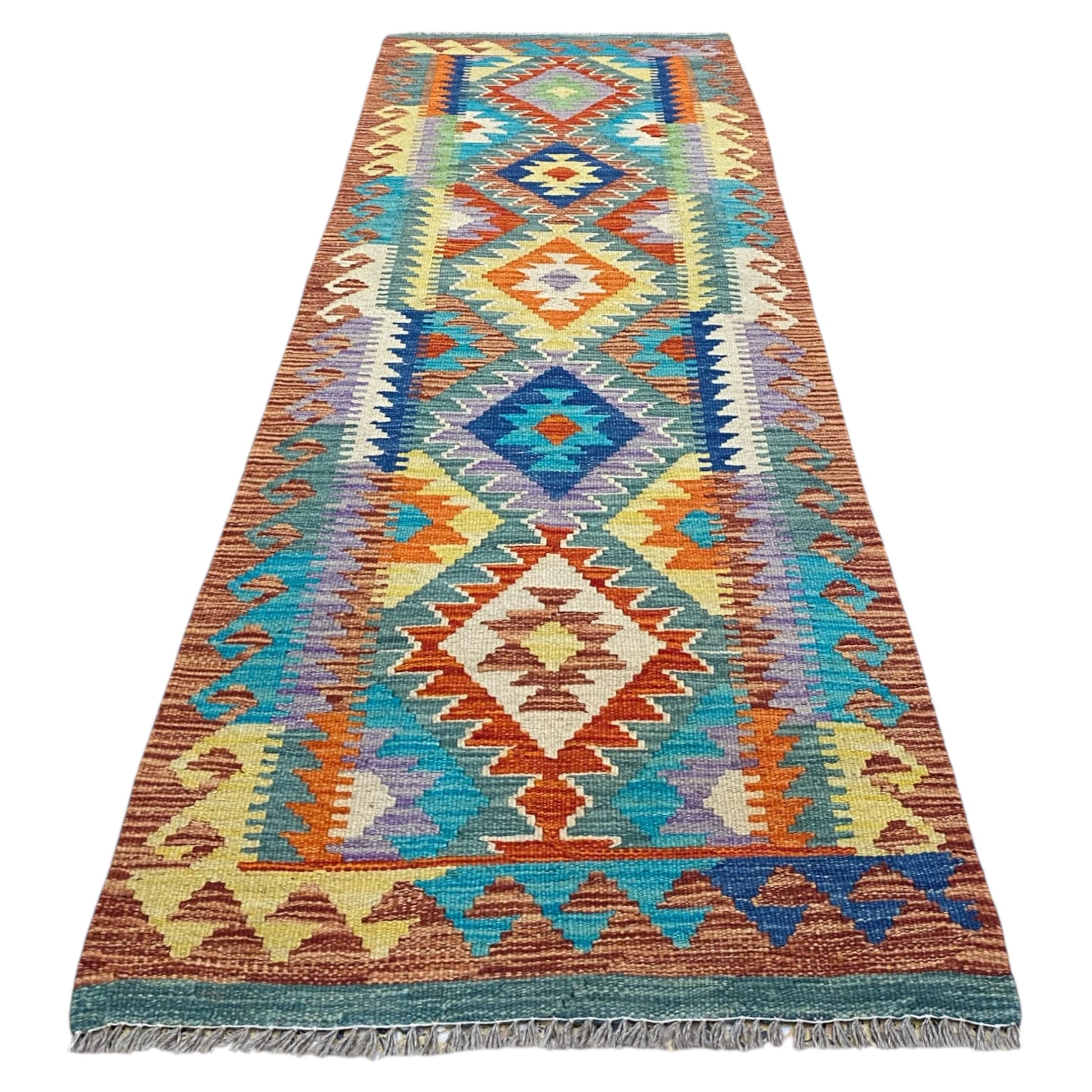 Turquoise Kilim Runner Rug