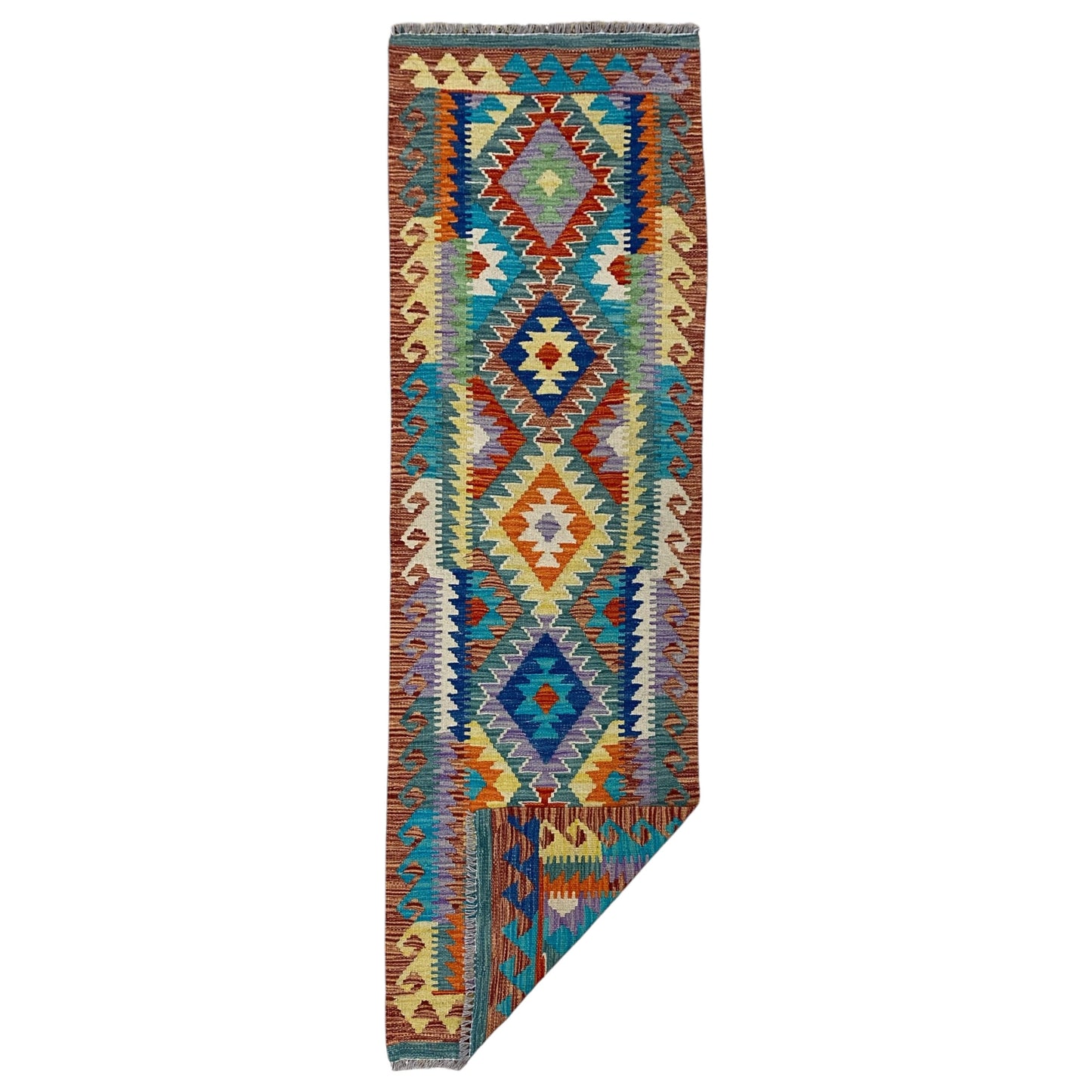 Turquoise Kilim Runner Rug