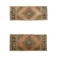 Twin Pair of Turkish Oushak Small Rugs Doormats Bath Mats - Kilim Art Gallery