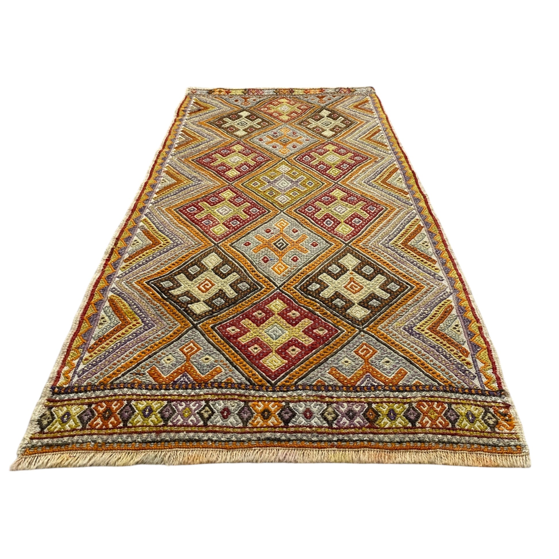 Vintage Anatolian Konya Cicim Kilim Rug - Kilim Art Gallery