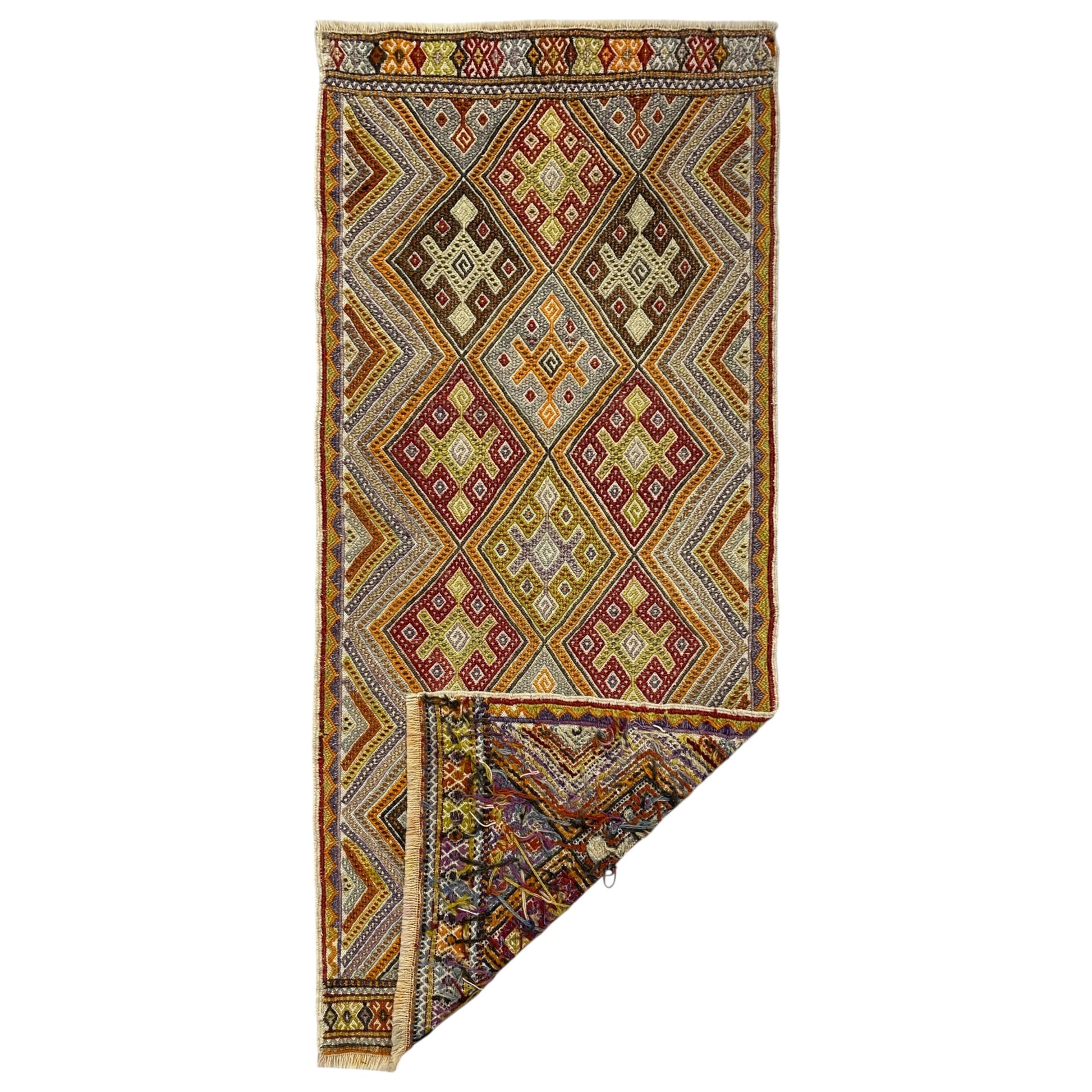 Vintage Anatolian Konya Cicim Kilim Rug - Kilim Art Gallery