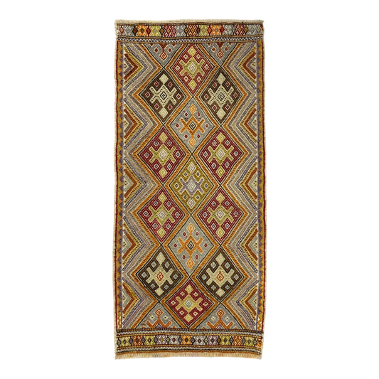 Vintage Anatolian Konya Cicim Kilim Rug - Kilim Art Gallery