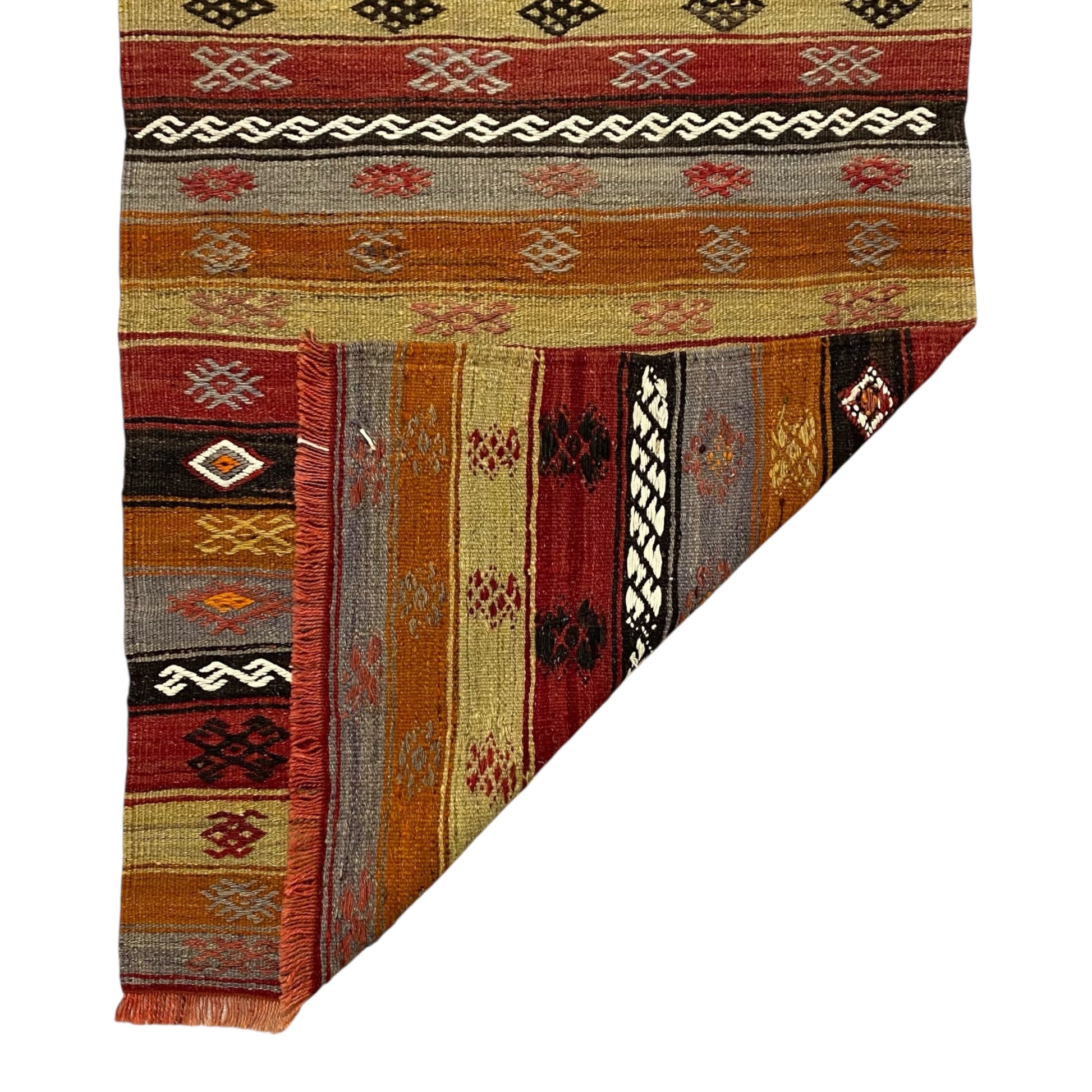Vintage Anatolian Turkish Kilim Runner Rug - Kilim Art Gallery