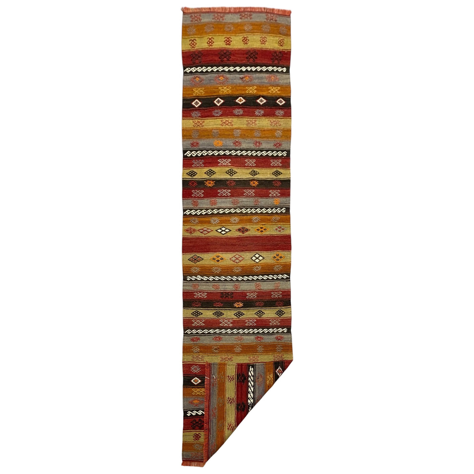 Vintage Anatolian Turkish Kilim Runner Rug - Kilim Art Gallery
