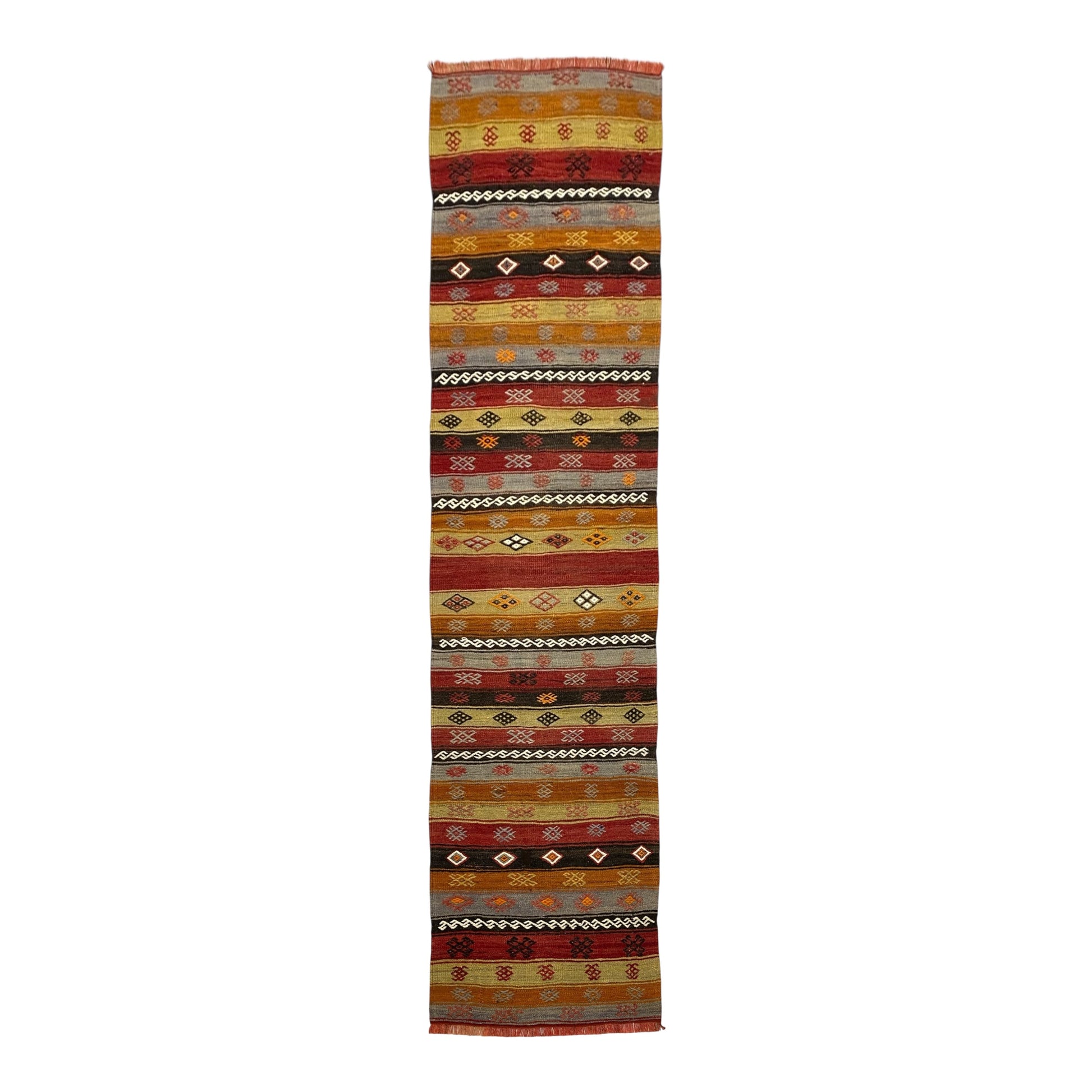Vintage Anatolian Turkish Kilim Runner Rug - Kilim Art Gallery