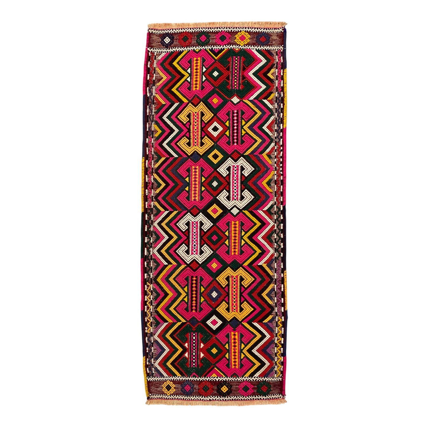 Vintage Bohemian Turkish Cicim Kilim Rug - Kilim Art Gallery